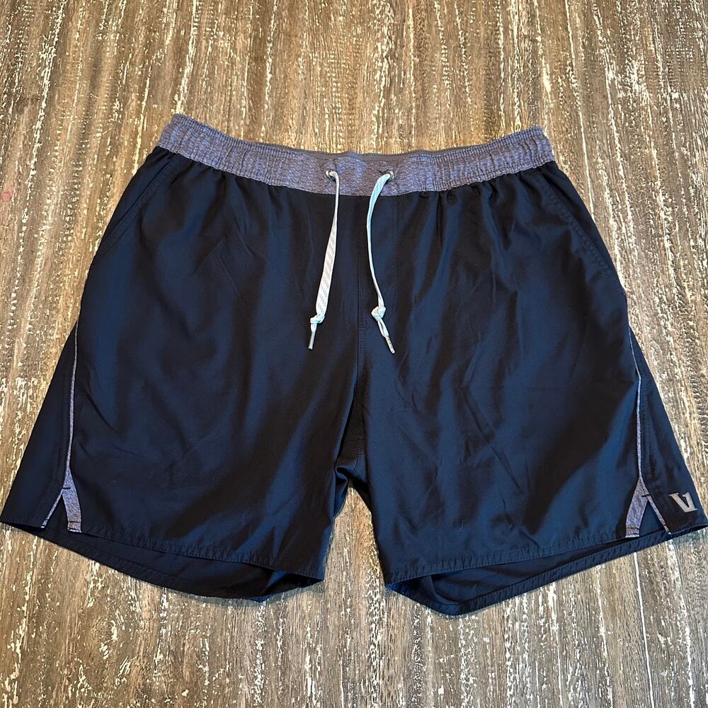 Vuori Brief Lined Performance Workout Gym Hybrid Shorts Black Men’s Size L